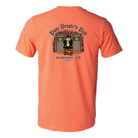 Poor People's Pub 1985 "Wipe It, Shake It" T-Shirt in Heather Orange