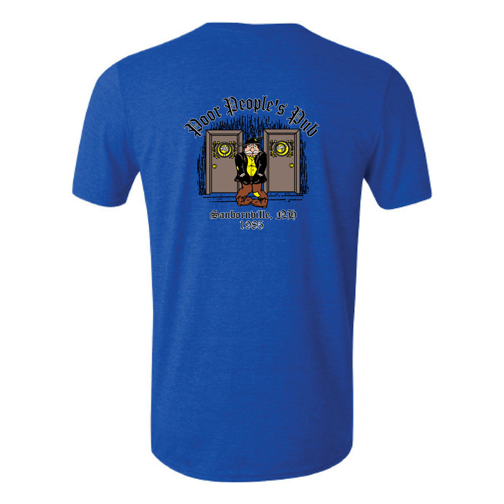 Poor People's Pub 1985 "Wipe It, Shake It" T-Shirt in Heather Royal