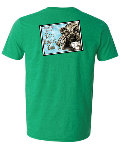 Poor People's Pub 2004 "Old Man" T-Shirt in Heather Irish Green